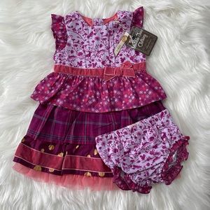 Matilda Jane Fifi Dress & Diaper Cover 3/6M